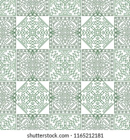 Seamless background.  Abstract colorful vector background for fabric or paper. Abstract geometrical ethnic ornament with northern motifs. Vector texture.
