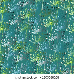 Seamless background of abstract colors on turquoise background.