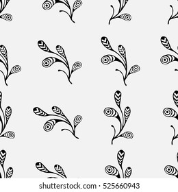 Seamless background with abstract doodle ornate pattern 