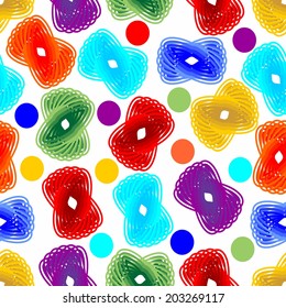 Seamless background with abstract elements in rainbow colors