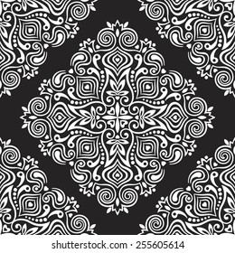 Seamless background with abstract ethnic pattern. Vector illustration.
