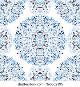 Seamless background with abstract ethnic pattern. Vector illustration.