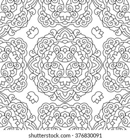 Seamless background with abstract ethnic pattern. Vector illustration.