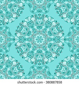 Seamless background with abstract ethnic pattern. Vector illustration.
