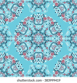 Seamless background with abstract ethnic pattern. Vector illustration.