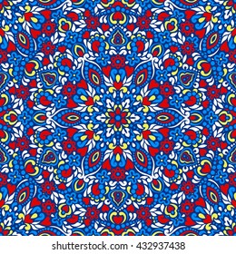 Seamless background with abstract ethnic pattern. Vector illustration.