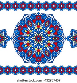 Seamless background with abstract ethnic pattern. Vector illustration.