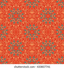 Seamless background with abstract ethnic pattern. Vector illustration.