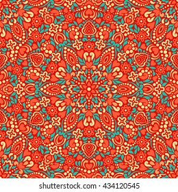 Seamless background with abstract ethnic pattern. Vector illustration.