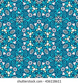 Seamless background with abstract ethnic pattern. Vector illustration.