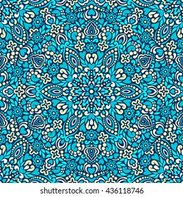 Seamless background with abstract ethnic pattern. Vector illustration.
