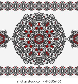 Seamless background with abstract ethnic pattern. Vector illustration.