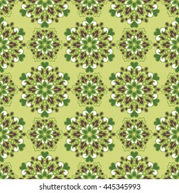 Seamless background with abstract ethnic pattern. Vector illustration.
