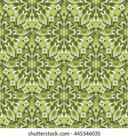 Seamless background with abstract ethnic pattern. Vector illustration.