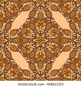 Seamless background with abstract ethnic pattern. Vector illustration.
