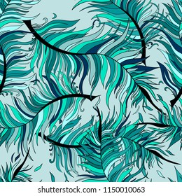 
Seamless background with abstract feathers