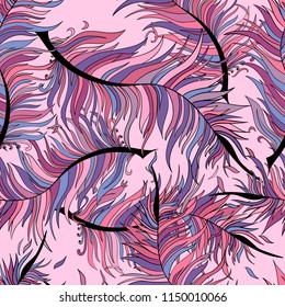 Seamless background with abstract feathers