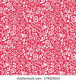 seamless background, abstract floral pattern, hand-drawn swirls