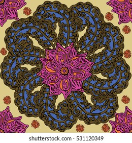Seamless background with abstract floral pattern