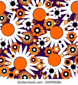 seamless background with abstract flowers