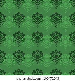 Seamless background - Abstract flowers in emerald tones