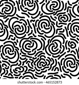 seamless background of abstract flowers. monochrome.