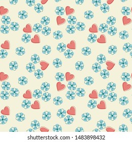 Seamless background with abstract flowers and patterns. It can be used for decoration of textile, paper and other surfaces.