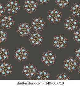 Seamless background with abstract flowers and patterns. It can be used for decoration of textile, paper and other surfaces.