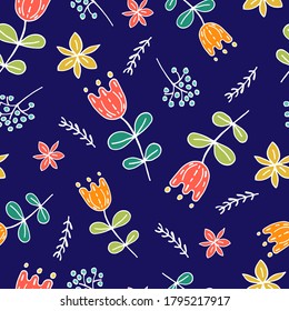 El fondo es impecable, con flores abstractas. Patrón vectorial para textiles, web, postales.