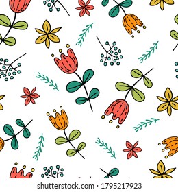 El fondo es impecable, con flores abstractas. Patrón vectorial para textiles, web, postales.