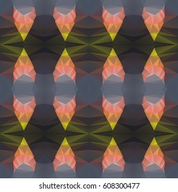 Seamless Background with abstract fractal pattern made of colorful geometric shapes