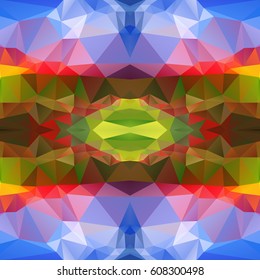 Seamless Background with abstract fractal pattern made of colorful geometric shapes