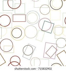 Seamless background abstract geometric ellipse & square box pattern for design. Vector illustration graphic.