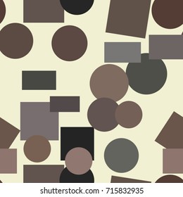 Seamless background abstract geometric ellipse & square box pattern for design. Vector illustration graphic.