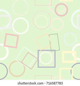 Seamless background abstract geometric ellipse & square box pattern for design. Vector illustration graphic.