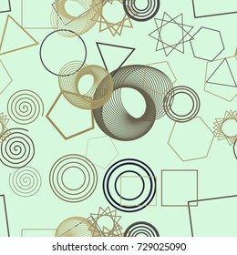Seamless background abstract geometric mixed pattern for design. Vector illustration graphic.