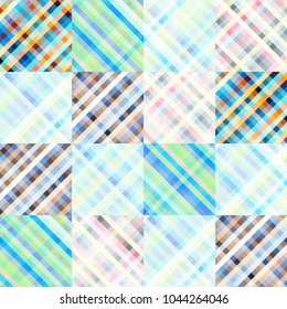 Seamless background. Abstract geometric pattern in low poly pixel art style. Vector image.