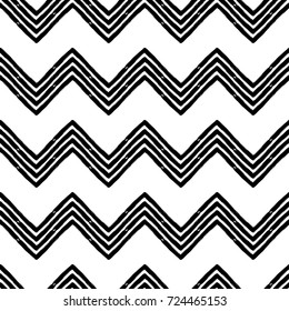 Seamless background with abstract geometric pattern. Pattern in black ink on white paper. Scribble texture. Textile rapport.