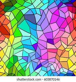 Seamless background with abstract geometric shape. Stained-glass window. Hand draw illustration