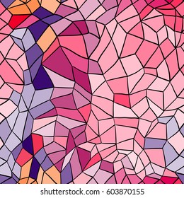 Seamless background with abstract geometric shape. Stained-glass window. Hand draw illustration