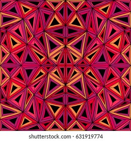 Seamless background with abstract geometric shape. Stained-glass window. Hand draw illustration