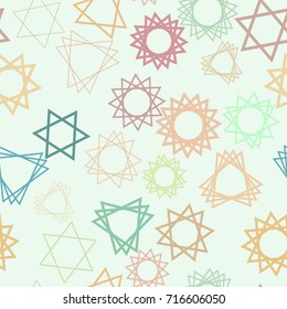 Seamless background abstract geometric star pattern for design. Vector illustration graphic.