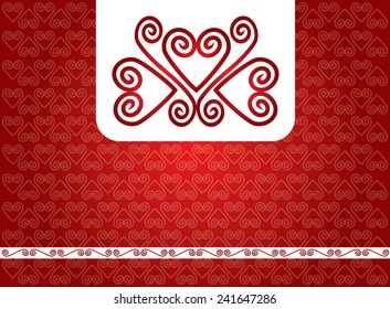 Seamless background with abstract heart symbol for your design