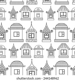 Seamless background from abstract houses. The background for the design of the pages, catalogs or brochures.