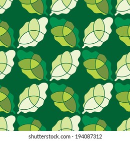 seamless background with abstract leaves