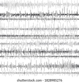 Seamless Background With Abstract Lightnings. Black White