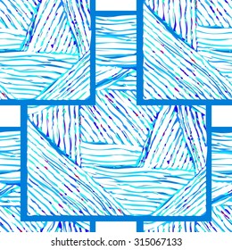 Seamless background with abstract lines and shapes, vector illustration.