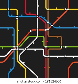 Nahtloser Hintergrund eines abstrakten U-Bahn-Schemas