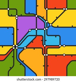 Nahtloser Hintergrund eines abstrakten U-Bahn-Schemas