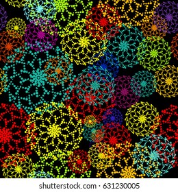Seamless background of abstract multicolored circles. Vector